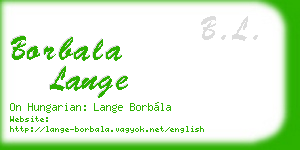 borbala lange business card