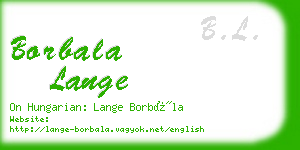 borbala lange business card